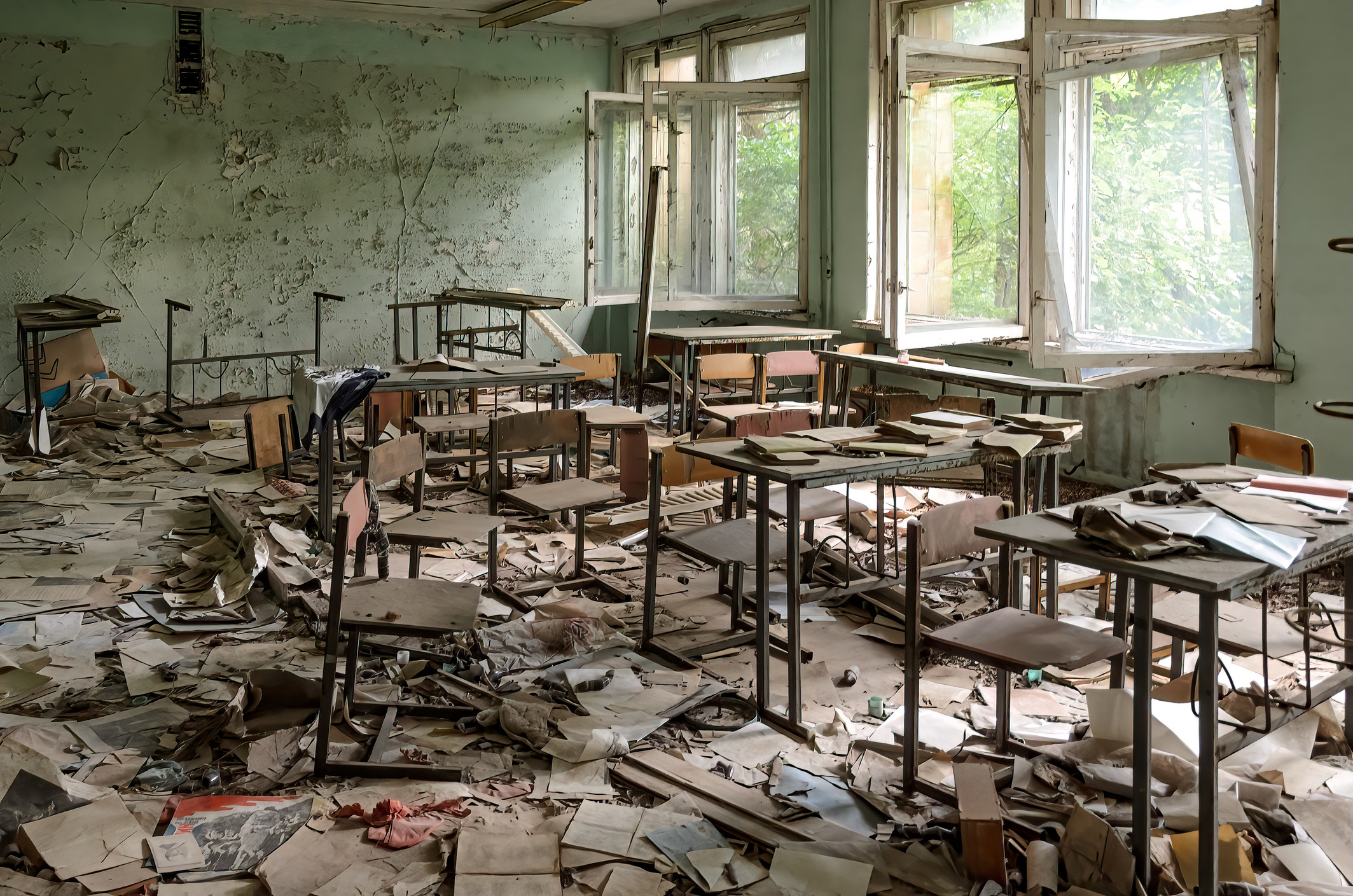 Vijf kilometer van de beruchte kerncentrale van Tsjernobyl ligt Pripjat. Deze Oekraïense stad werd ooit gebouwd als een moderne modelstad voor de medewerkers van de centrale en hun gezinnen. Toen reactor 4 in april 1986 explodeerde, moesten de circa 50.000 inwoners binnen enkele uren hun spullen pakken.