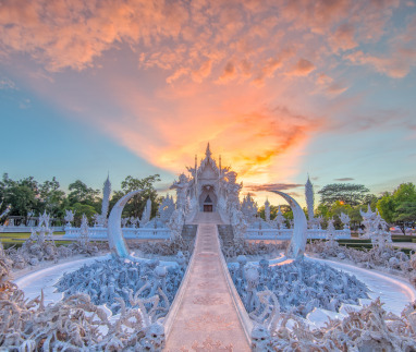 Wat Rong Khun (White Temple) in chiangrai thailnad