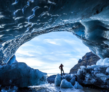Gletsjerijsgrot, Svinafellsjökull-gletsjer, Nationaal Park Skaftafell, IJsland
