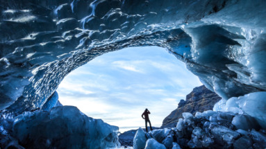 Gletsjerijsgrot, Svinafellsjökull-gletsjer, Nationaal Park Skaftafell, IJsland