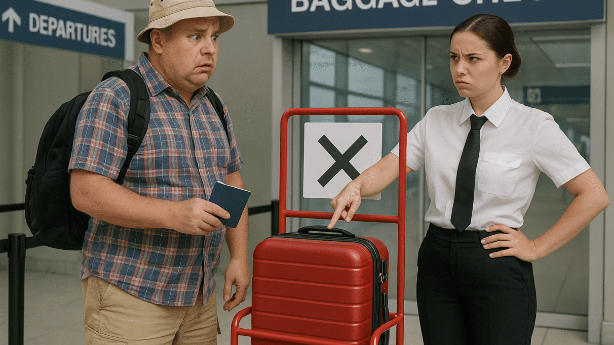 Man doorstaat de bagagecontrole niet op de luchthaven