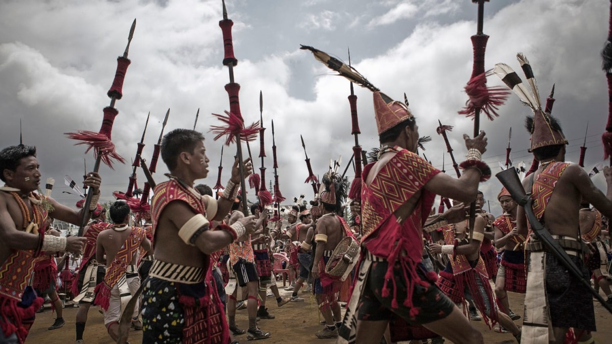 Young Konyak man celebrating Aoling festival.