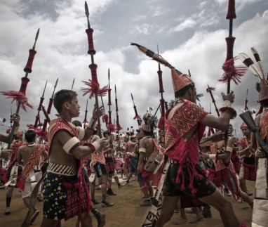 Young Konyak man celebrating Aoling festival.