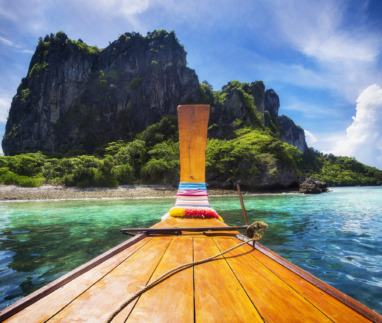 Long Tail Boat in Maya Bay, Koh Phi Phi, Thailand