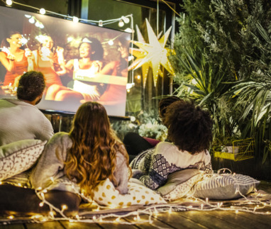 Movie night at back yard