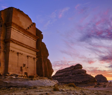 Saudi Arabia, Al Madinah Region, AlUla or Al Ula, Nabatean Tomb In Hegra (Madain Saleh) Archaeologic Site, Lihyan tomb or Qasr Al Farid