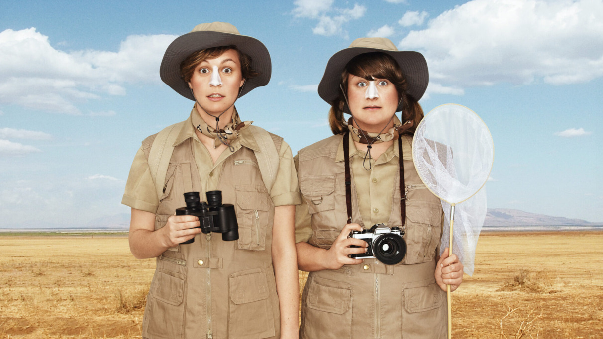 Creatieve reisfoto met avontuurlijke reizigers