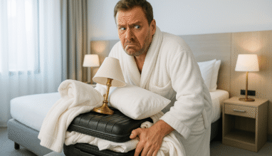 Man probeert spullen te stelen uit een hotelkamer