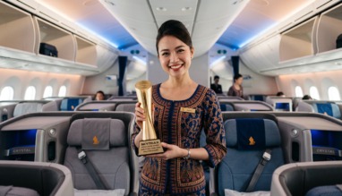 Stewardess van Singapore airlines houdt Skytrax award vast voor beste airline van 2026