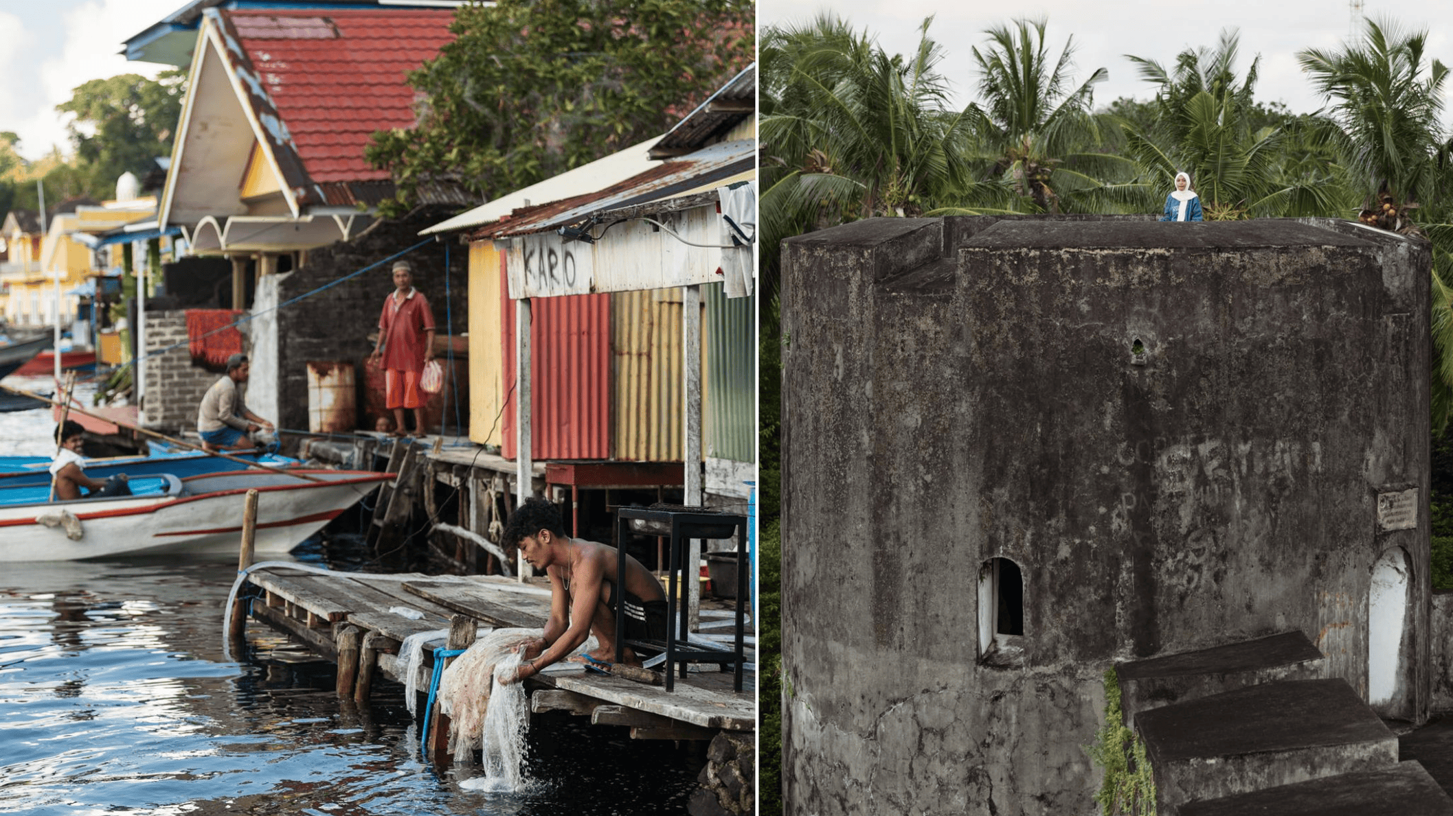 Het historische centrum van Banda Neira is een van de meest complete ensembles van Nederlandse koloniale architectuur. Omzoomd door palm- en nootmuskaatbomen en schuilend in de schaduw van de Gunung Api-vulkaan vind je fortruïnes, VOC-gebouwen en perkenierswoningen die je met een gids verkent.