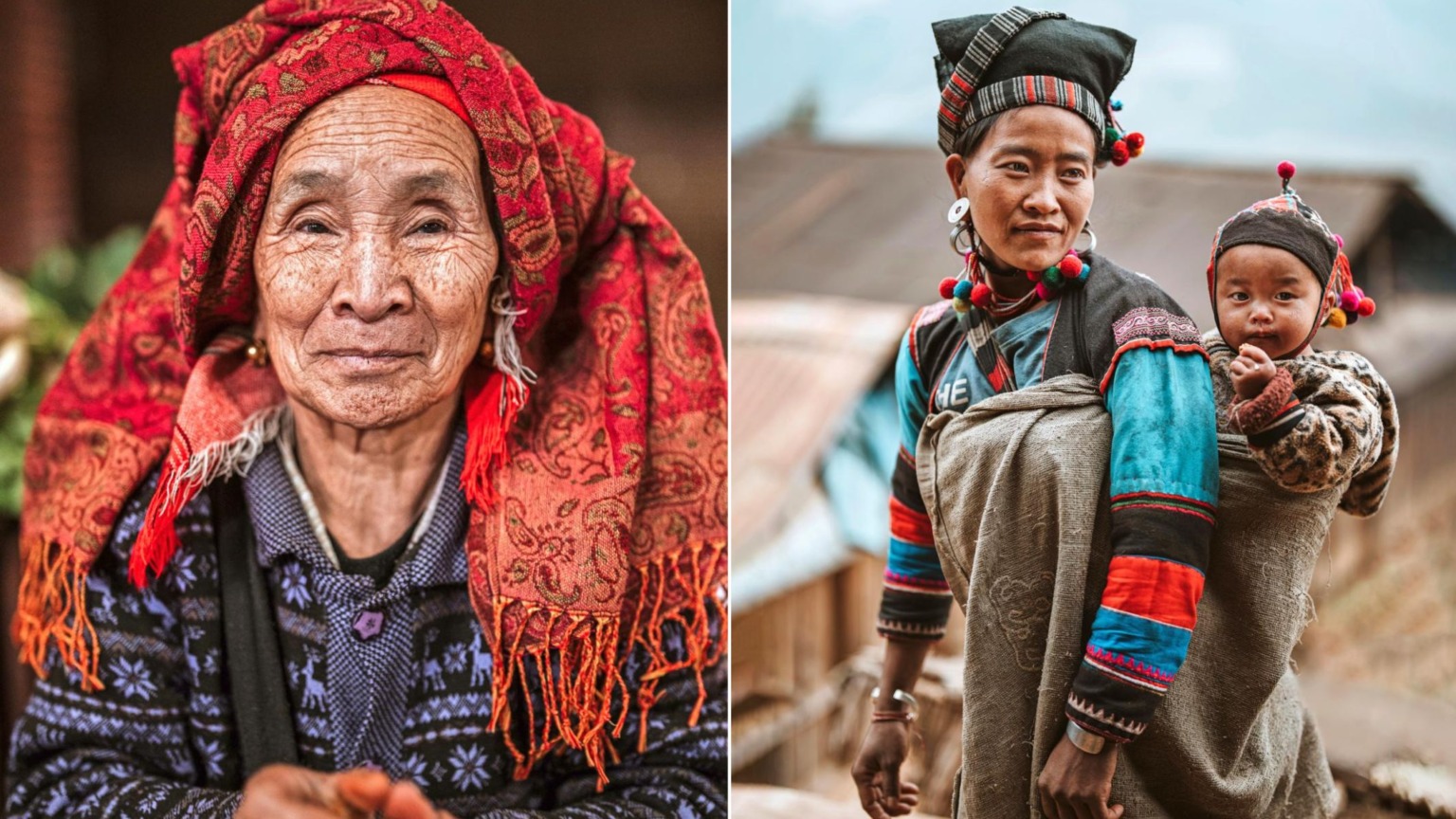 In het noorden van Laos leven tientallen inheemse bergvolken, gezamenlijk bekend als Hill Tribes. Een van de meest kleurrijke daarvan is de Akha, herkenbaar aan hun zilveren hoofdtooien en zwarte kleding met kleurrijke borduursels.