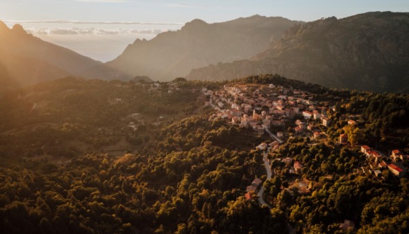Droneshot over Haute Corse in Corsica