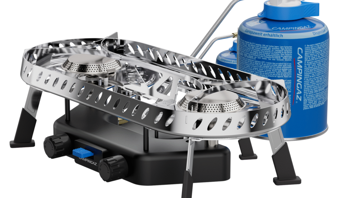 Campingaz Camp & Trek Twin Connect gasstel met twee branders en gascartouche voor kamperen