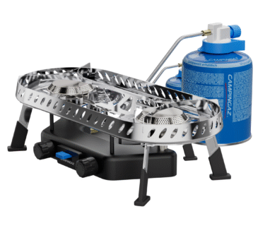 Campingaz Camp & Trek Twin Connect gasstel met twee branders en gascartouche voor kamperen