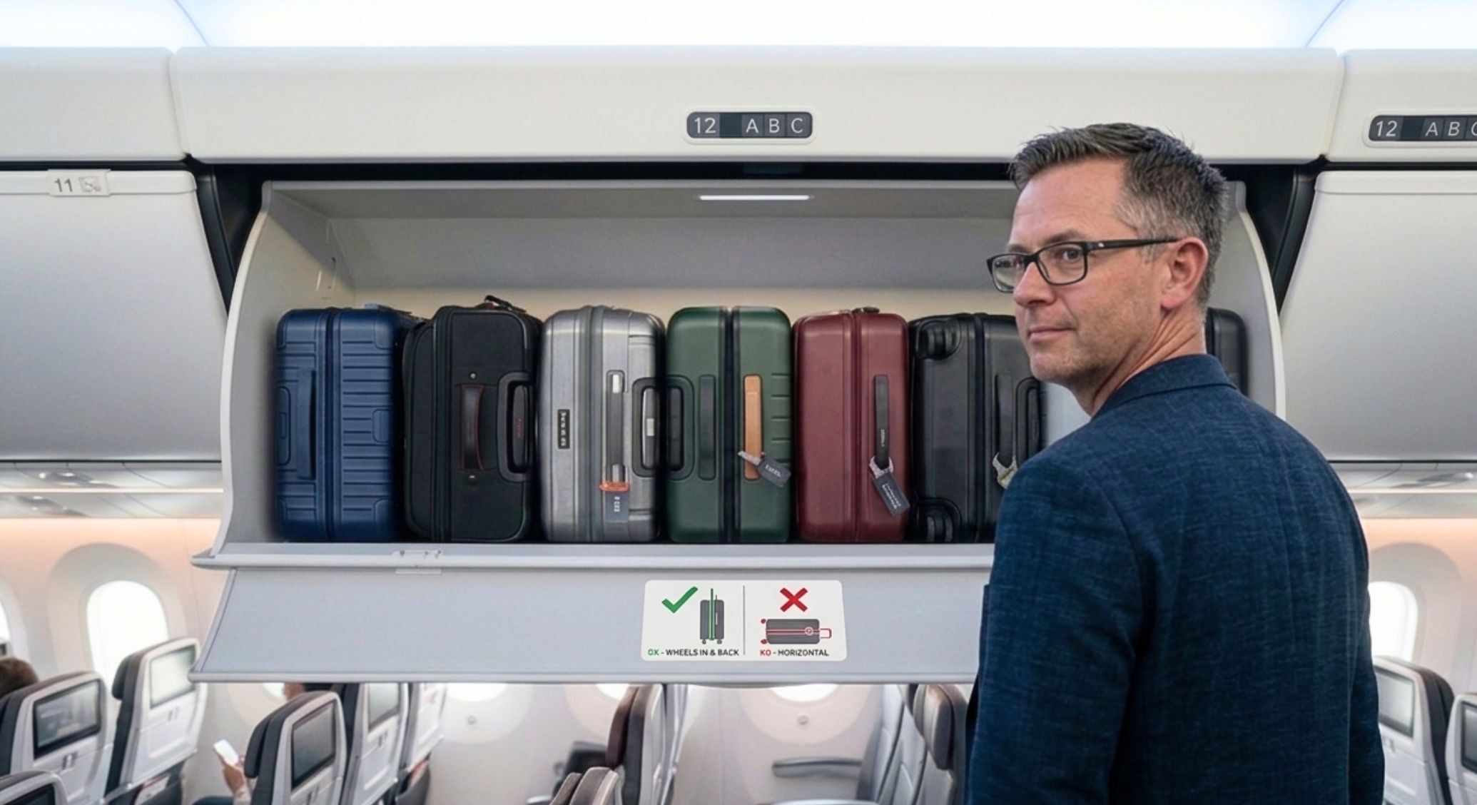 De 'Wielen-Eerst' Revolutie: leg je koffer op z’n kant in de bagagebakken van het vliegtuig