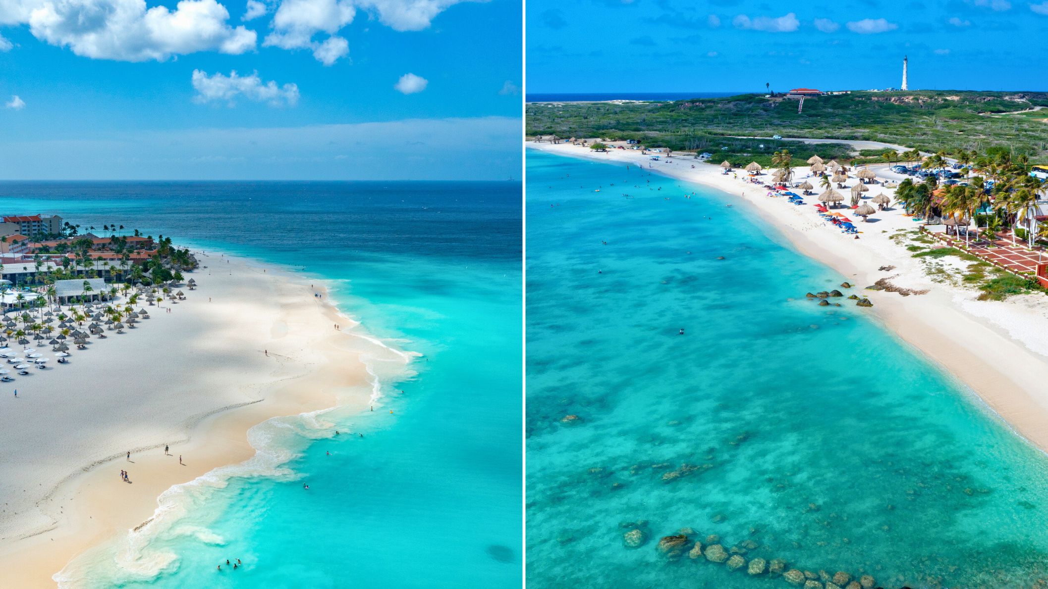 De mooiste stranden ter wereld volgens Tripadvisor: Eagle Beach op Aruba. Ons alternatief: Arashi Beach.