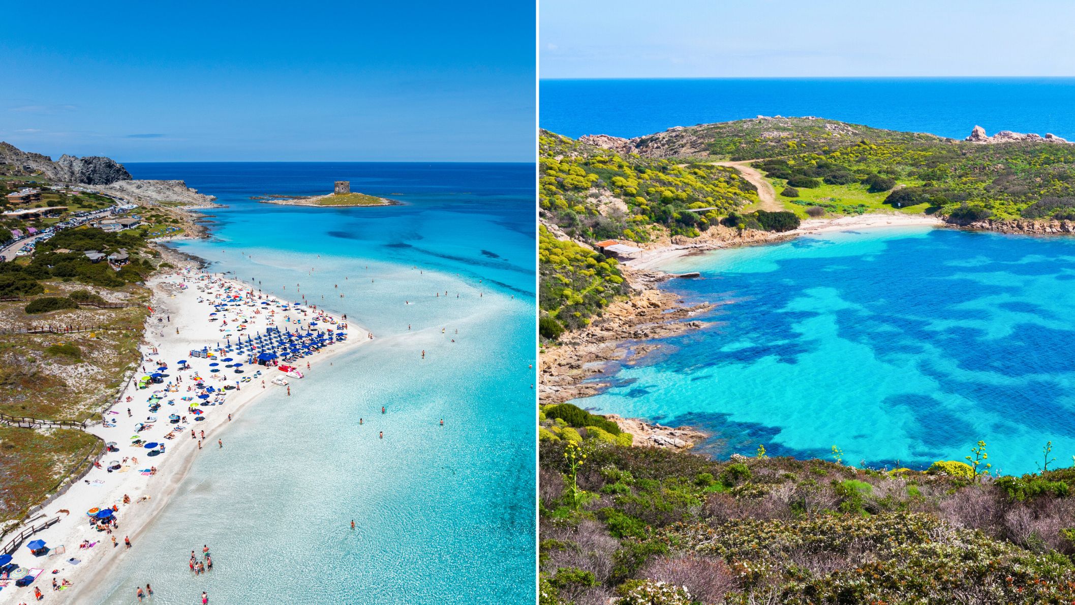 De mooiste stranden ter wereld volgens Tripadvisor: La Pelosa Beach op Sardinië. Ons alternatief: Cala Sabina op Asinara.