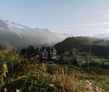 Alpentuin van Villa Cassel in de Aletsch Arena, Zwitserland in de zomer