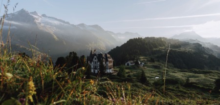 Alpentuin van Villa Cassel in de Aletsch Arena, Zwitserland in de zomer