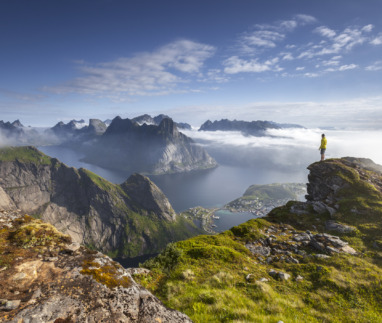 Zonsopkomst op de Lofoten in Noorwegen