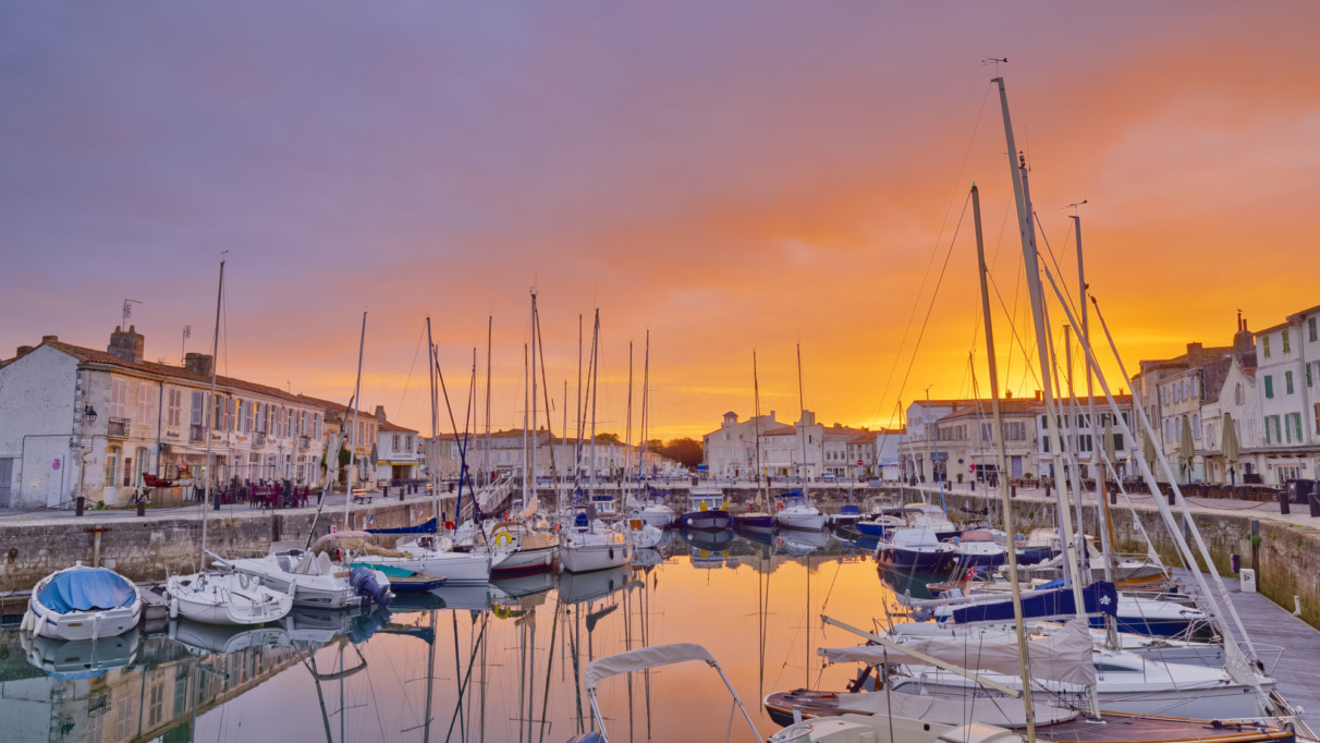 Saint-Martin-de-Ré haven op Île de Ré, Frankrijk