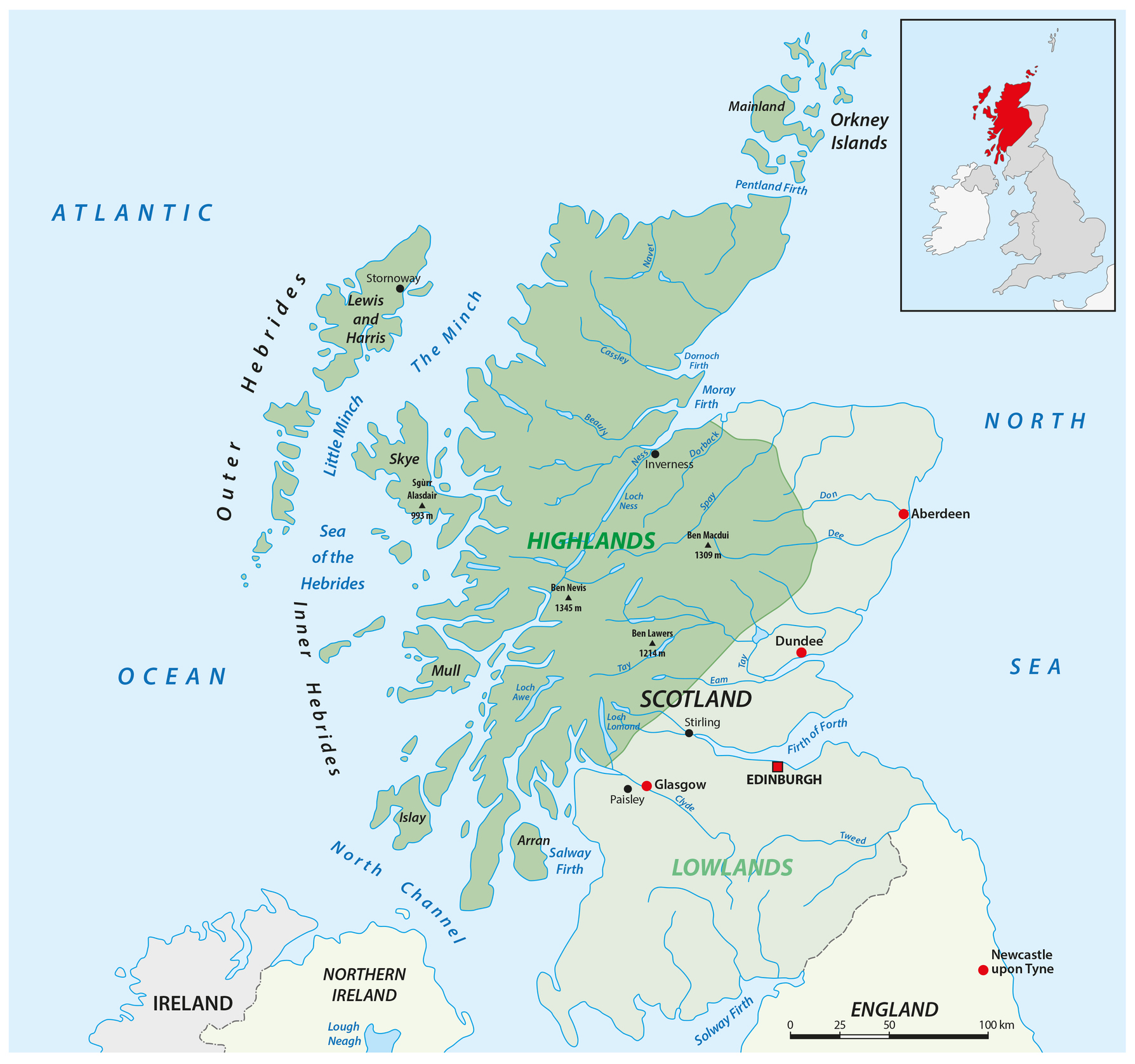 De Schotse eilanden laten zich geografisch en cultureel opdelen in vijf hoofdgroepen.