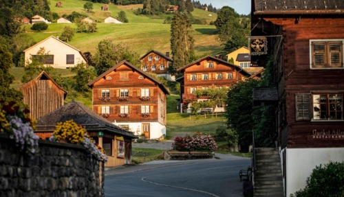 Schwarzenberg in het Bregenzerwald in Oostenrijk