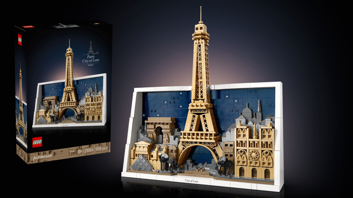 LEGO Architecture-set van Parijs met de Eiffeltoren, Arc de Triomphe, Notre-Dame en Louvre-piramide