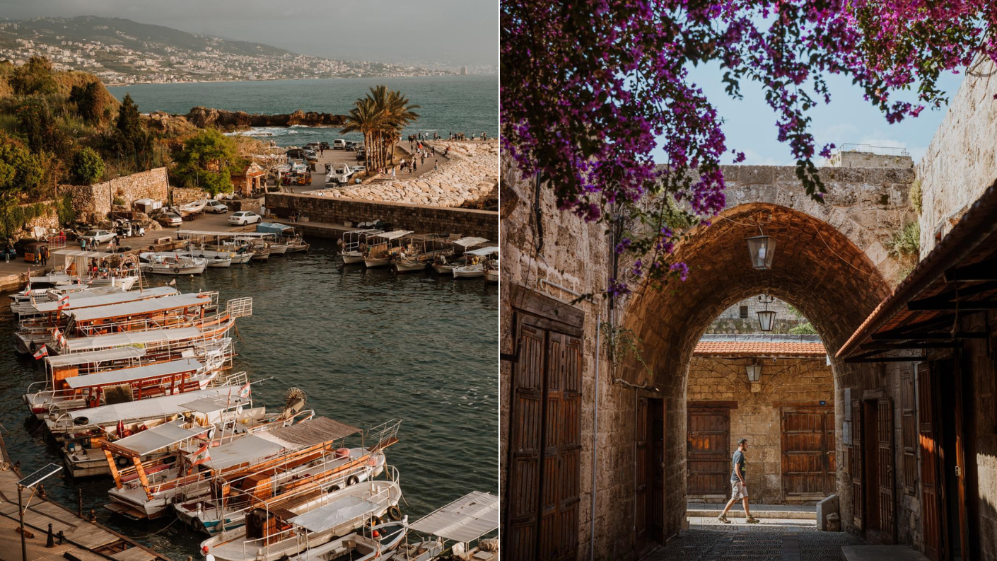 Historische haven en sfeervolle straat in de oude stad van Byblos in Libanon