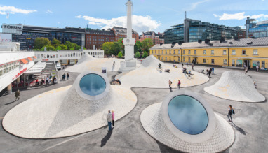 Amos Rex-kunstmuseum op het Lasipalatsi-plein in Helsinki, Finland