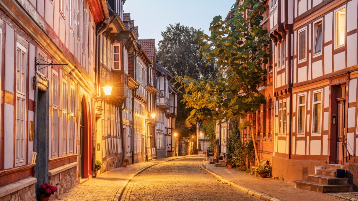 Vakwerkwijk in Hildesheim, Duitsland