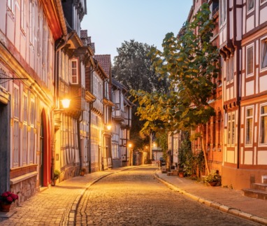 Vakwerkwijk in Hildesheim, Duitsland