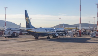 Ryanair Boeing 737-800 aircraft spotted parked at Athens International Airport ATH serving the Greek capital. The Boeing 737 passenger airplane of the Irish ultra low cost airline carrier has the registration tail number EI-EKN and is powered by 2x CFMI CFM56 jet engines. The budget airline has a fleet of 607 planes. Athens, Greece on December 2024 (Photo by Nicolas Economou/NurPhoto via Getty Images)