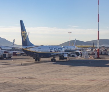 Ryanair Boeing 737-800 aircraft spotted parked at Athens International Airport ATH serving the Greek capital. The Boeing 737 passenger airplane of the Irish ultra low cost airline carrier has the registration tail number EI-EKN and is powered by 2x CFMI CFM56 jet engines. The budget airline has a fleet of 607 planes. Athens, Greece on December 2024 (Photo by Nicolas Economou/NurPhoto via Getty Images)