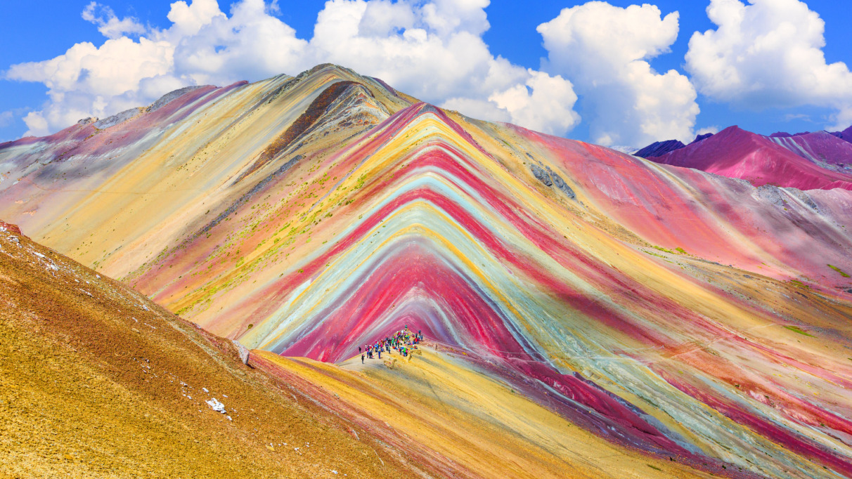 Vinicunca, regio Cusco, Peru. Montana de Siete Colores, oftewel de Regenboogberg.