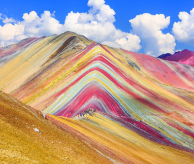 Vinicunca, regio Cusco, Peru. Montana de Siete Colores, oftewel de Regenboogberg.