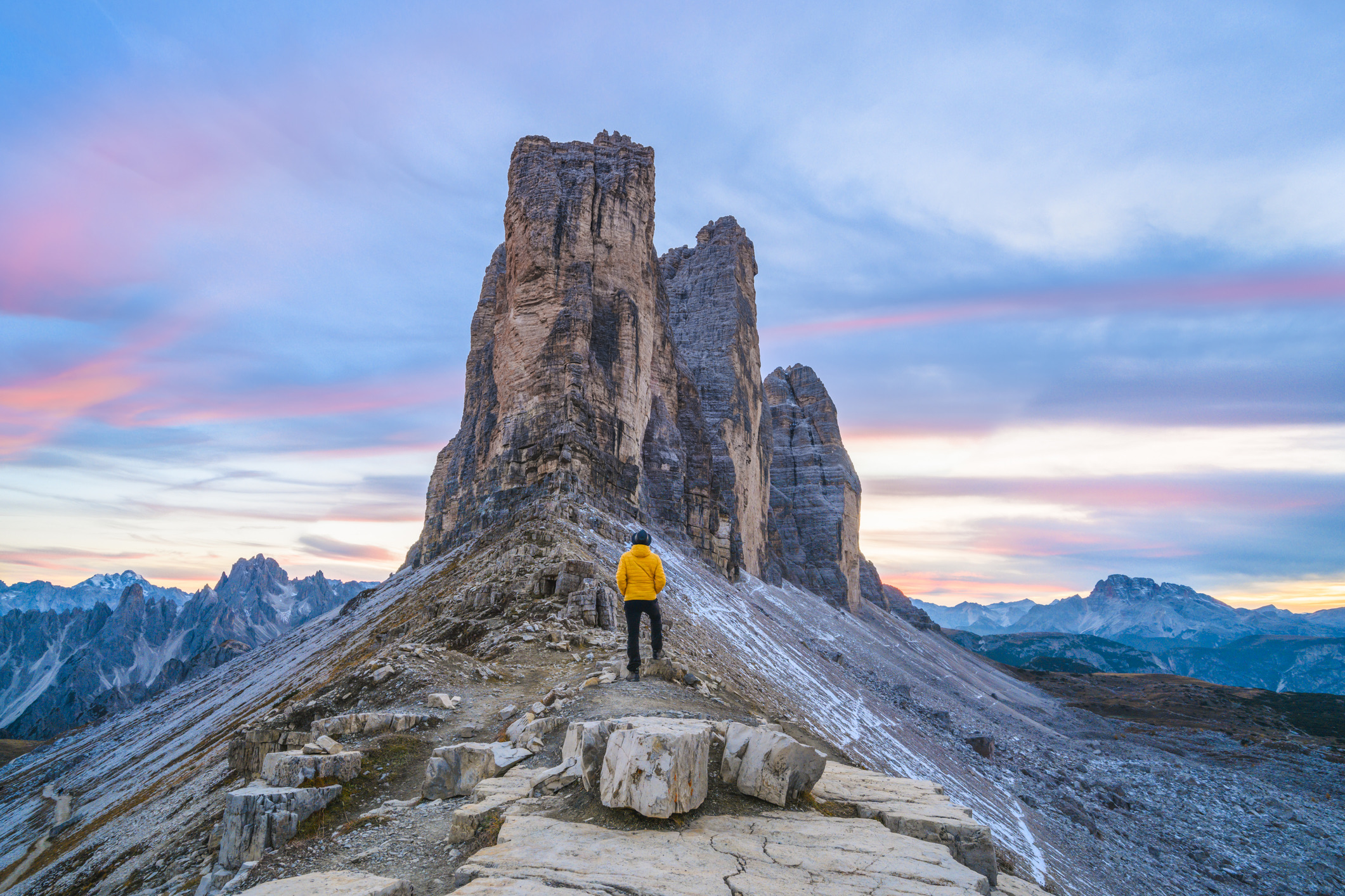 Tre Cime di Lavaredo in de Dolomieten van Zuid-Tirol en Veneto, Italië