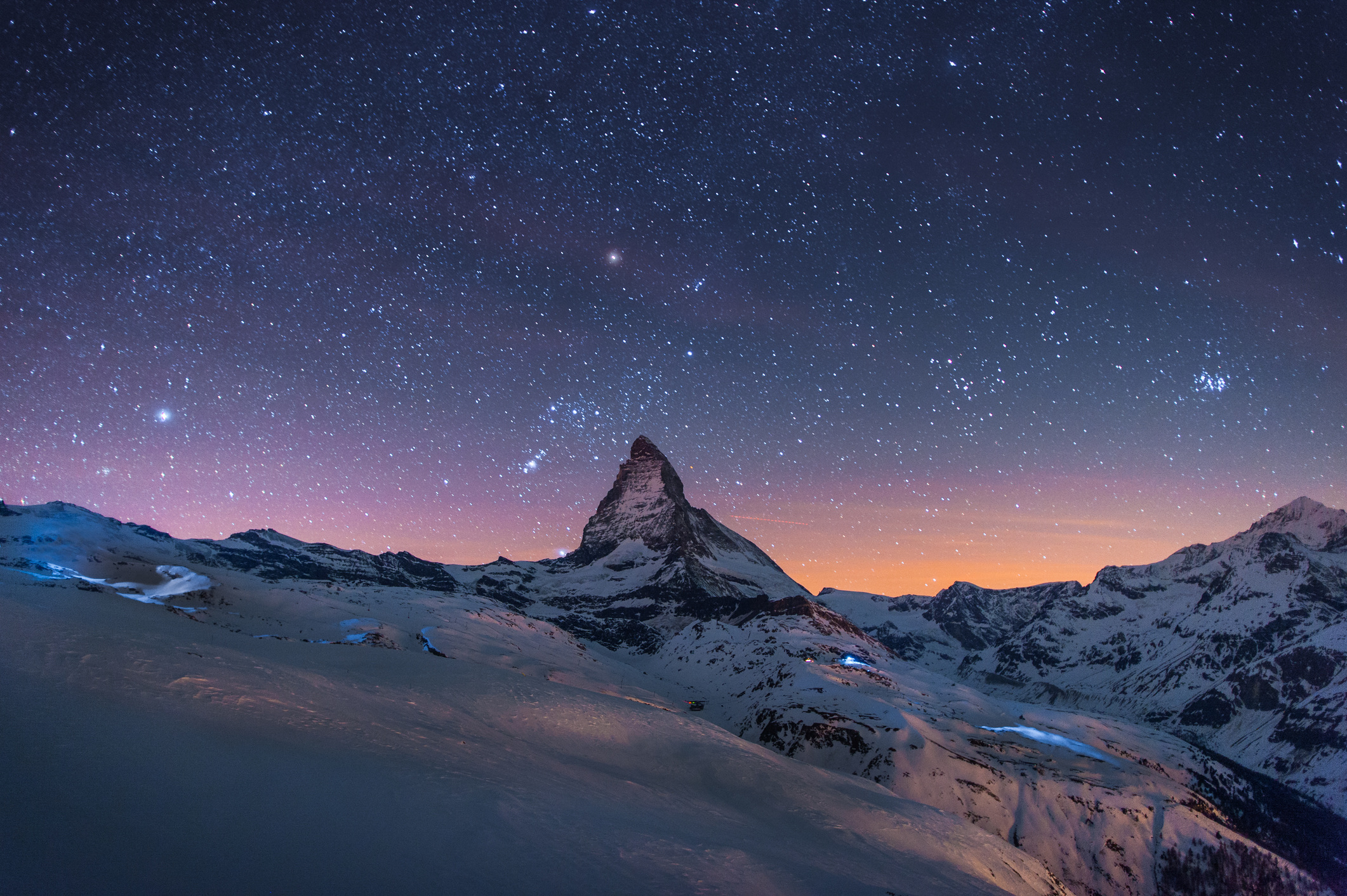 Matterhorn in Wallis, Zwitserland & Valle d'Aosta, Italië