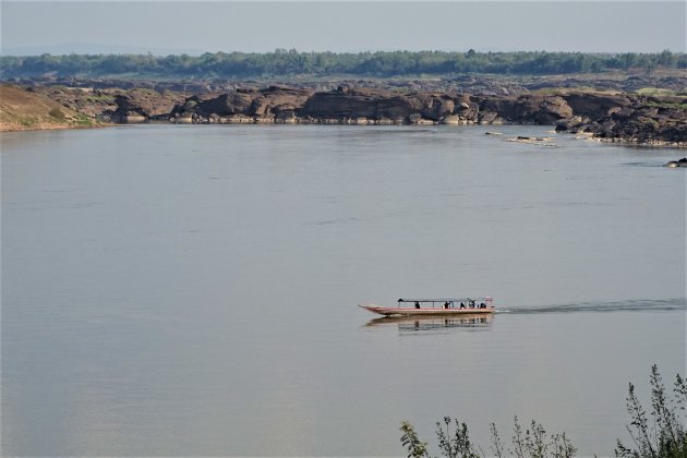 Laag water in de Mekong.