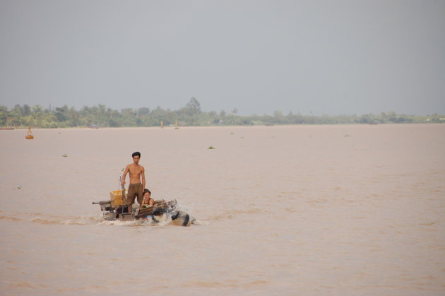 Bootje op de Mekong