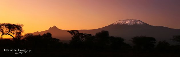 Kilimanjaro tijdens magische zonsopkomst