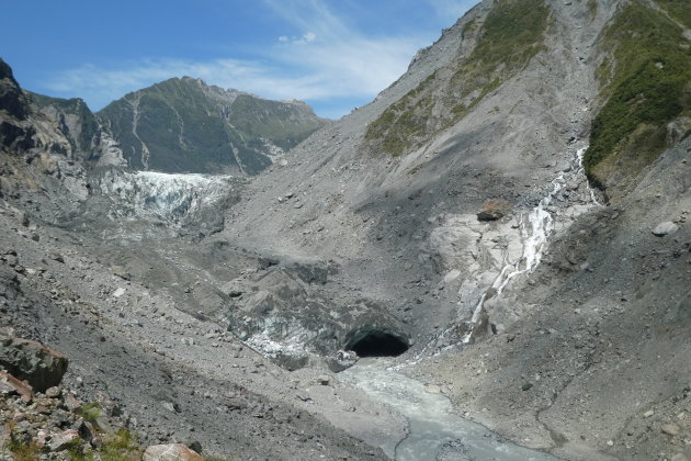 Fox Glacier onder het gruis