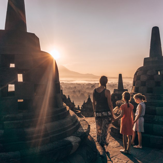 Borobudur ontdekken bij zonsopgang, enkele tips...