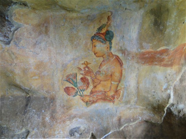 Muurschilderingen  Sigiriya.