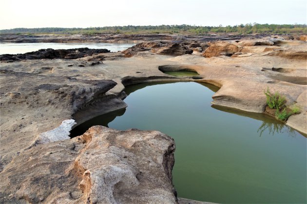 Laagwater in de Mekong.