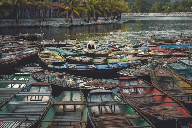 Vietnam, de bekende bootjes in Ninh Binh
