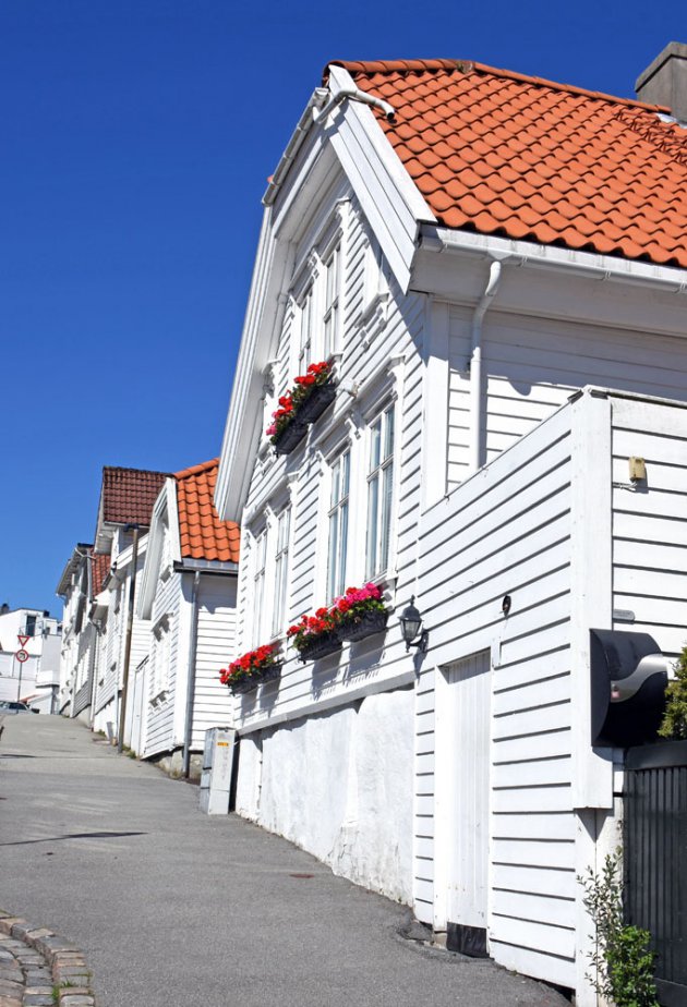 De aparte witte huisjes van Stavanger