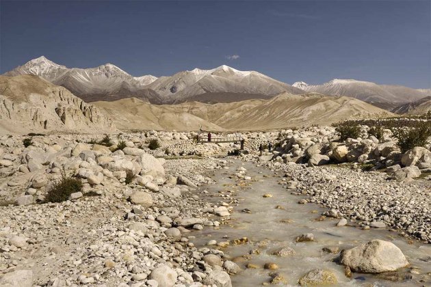De rivier Kali Gandaki nabij de bron op de tibetaanse grens