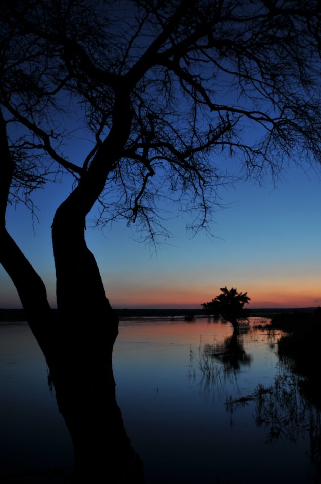 Zonsondergang op de Chobe rivier