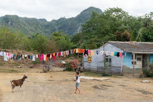 In Cuba hangen ze de schone was buiten te drogen